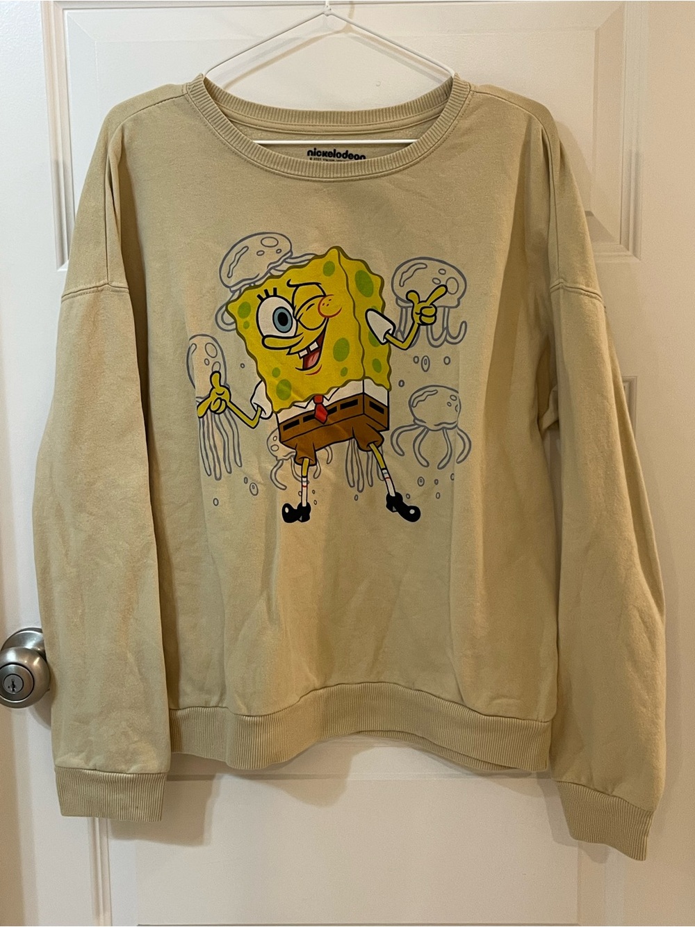 SpongeBob Nickelodeon Beige Crewneck Sweater